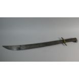 A Far Eastern Klewang Type Cutlass or Machete, The 55cms Long Blade inscribed No.100