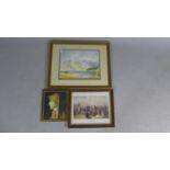 A Collection of Two Prints and a Framed Watercolour, Going Home by Simon Arkwright