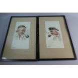 Two Framed Watercolour Sketches Depicting Gents Smoking Pipes. Both Signed J Rosseau
