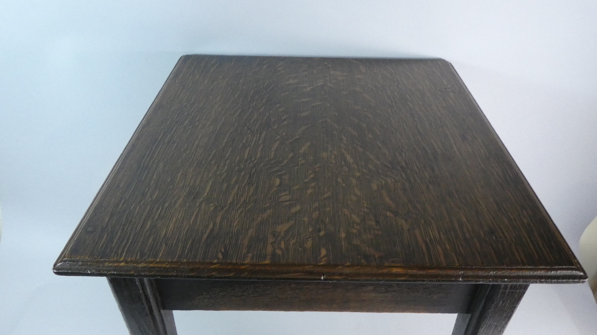 A George III Oak Low Table with a Plank Top Supported on Moulded Tapering Legs, 46x46x51cms - Image 2 of 2