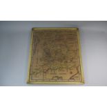 A 19th Century Framed Sampler, A Map Of England And Wales by Mary Vernon