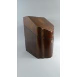 A Serpentine Front Shell Inlaid Georgian Mahogany Knife Box with Fitted Interior, 37cm High