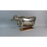A Continental Butchers Shop Window Display, Metal Cow. 49cms Wide