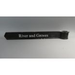An Aluminium Sign "River and Groves", 80cm Long
