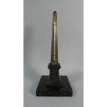 A 19th Century Continental Grand Tour Bronze Obelisk Desk Thermometer Marked A Meissner Berlin,