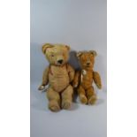 Two Vintage Teddy Bears. The Larger Mohair with Button Eyes, 54cms High and a Smaller Example with