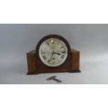 An Oak Cased Art Deco Westminster Chime Clock by Benson (incorrect pendulum)