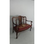 A Mahogany Framed Two Seater Salon Settee, 110cm Wide