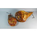 Two Continental Butchers Shop Window Display Joints of Meat Hanging on Metal Chain, 33cm long and