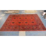 A Keshan Pattern Woollen Afghan Rug, 240cm x 170cm