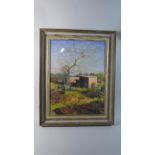 A Framed Oil on Board Depicting Allotment Shed, Signed John McLellan, 39.5cm High