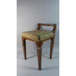 A Lamb of Manchester Walnut Framed Stool, 55cm high