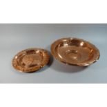 A 19th Century Copper Bowl and a Wall Hanging Circular Plaque, Bowl 39cm Diameter