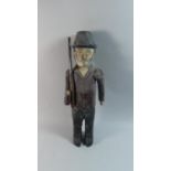 A 19th Century Continental Possibly German Folk Art Figure of Farmer with His Gun, Original