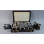 Two Pairs of Binoculars and a Cased Set of Slides Depicting Turkey