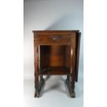 A Pitch Pine Single Drawer and Single Drop Leaf Side Table, 50cm Wide