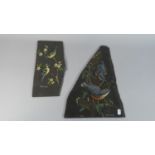 Two Hand Painted Welsh Slates Depicting Blue Tits and Nuthatches