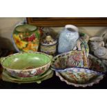 A Tray Containing Various Ceramic Vases and Bowls to Include Mailing etc