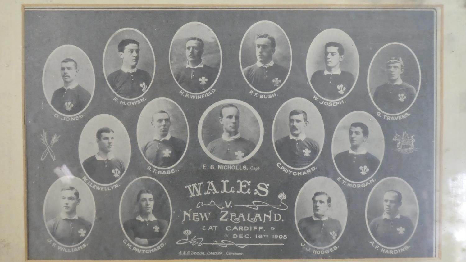 A Framed Print Depicting Portrait Photographs of the Welsh Rugby Team v New Zealand At Cardiff - Image 4 of 5