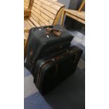 Two Antler Leather Mounted Suitcases and Overnight Case