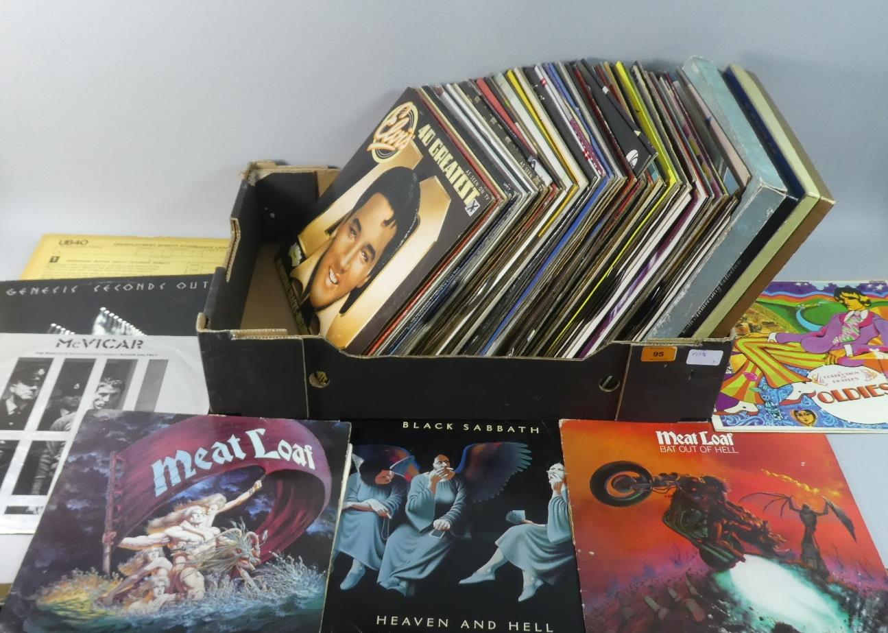 A Box Containing 80 LP Records Plus Four Box Sets to Include Black Sabbath, UB40, Beatles, Genins (