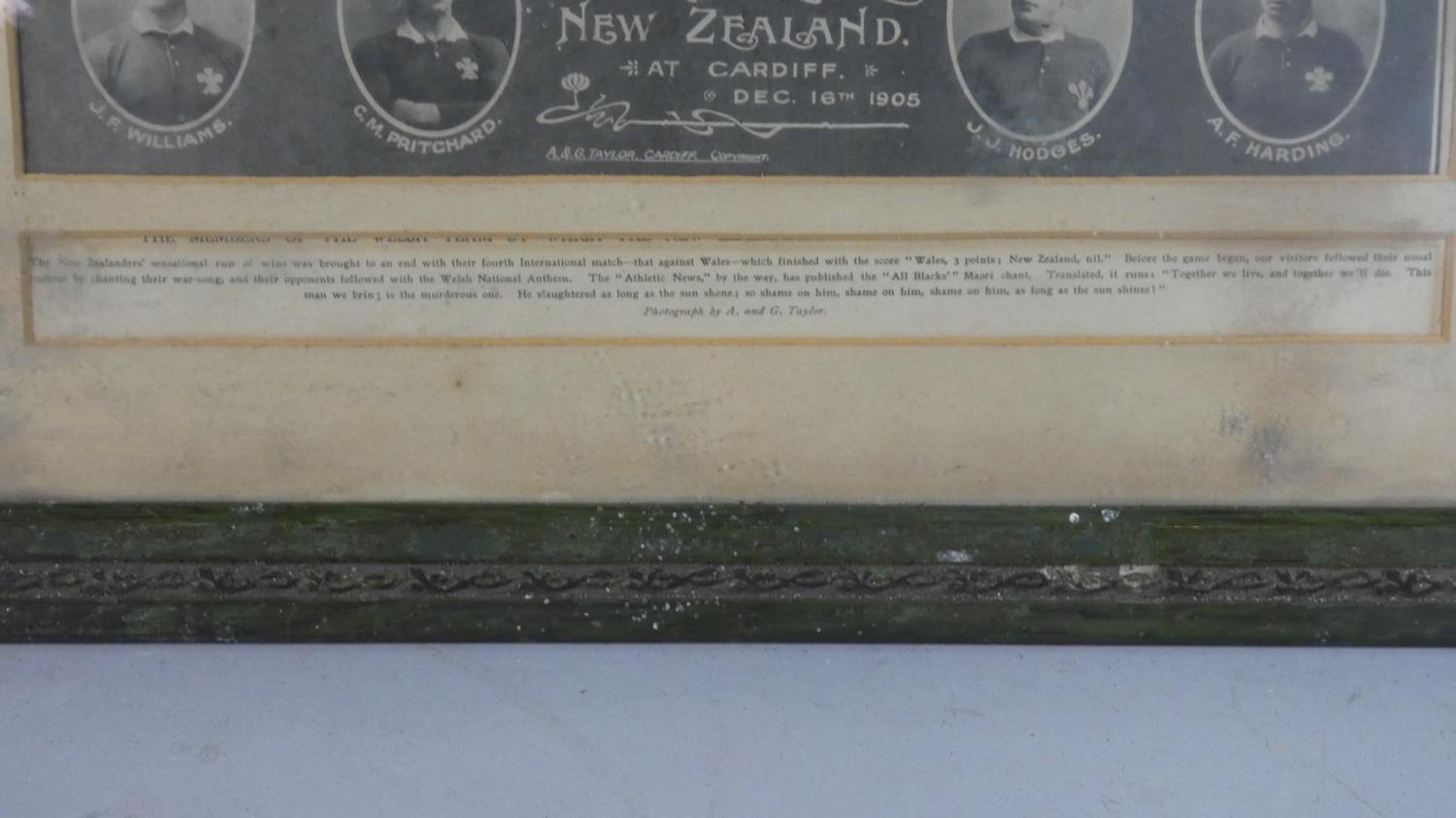 A Framed Print Depicting Portrait Photographs of the Welsh Rugby Team v New Zealand At Cardiff - Image 3 of 5