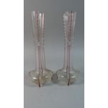 A Pair of Edwardian Glass Vases, 25.5cm High