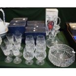 A Collection of Glassware to Include Six Stuart Crystal Wines, Six Stuart Brandy Balloons,