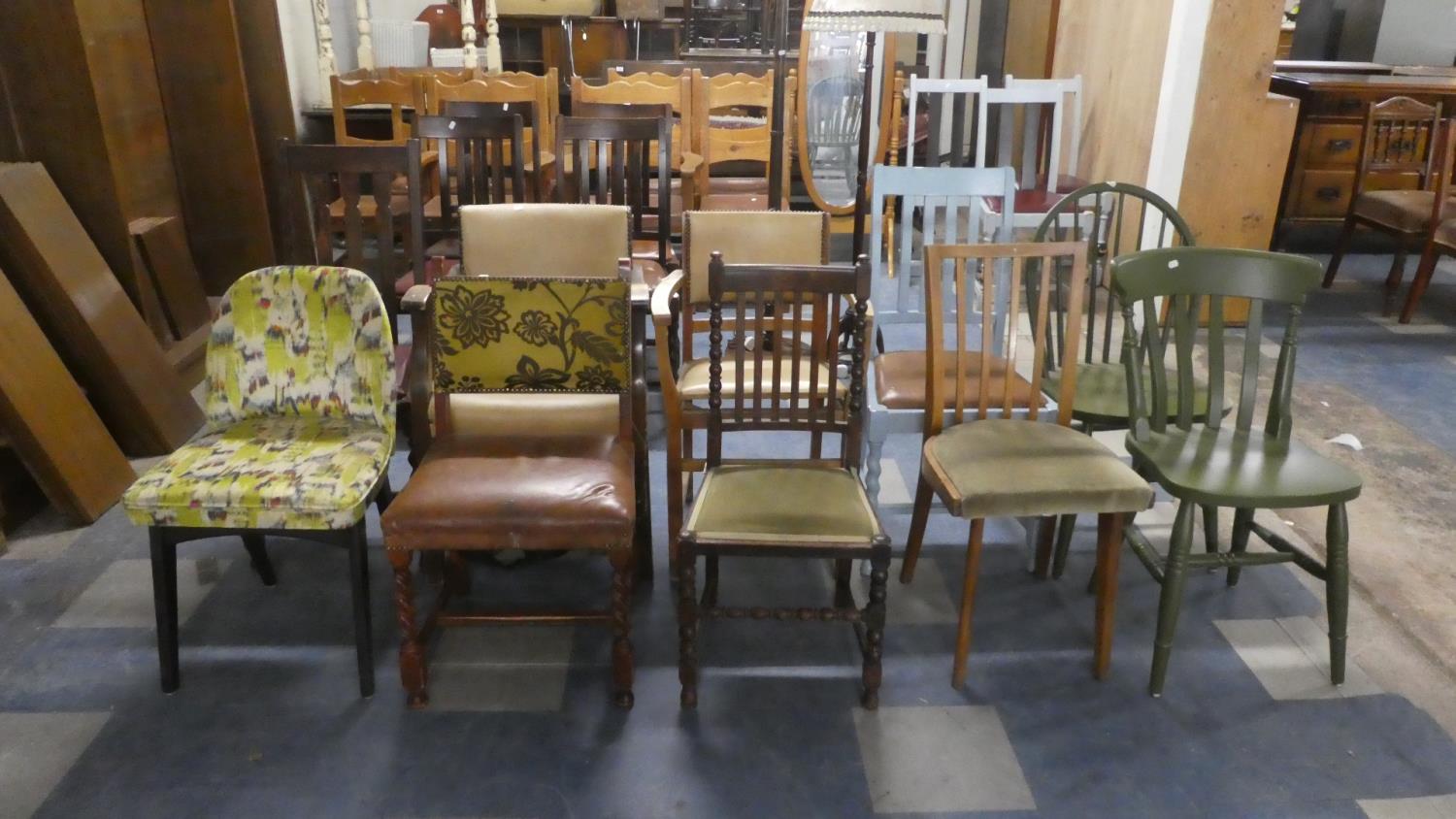 A Collection of Ten Various Side Chairs