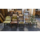 A Collection of Ten Various Side Chairs