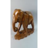 A Carved Wooden Study of an Indian Elephant, 37cm High