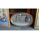 An Edwardian Oval Gilt Framed Wall Mirror, Small Loss to Side, 74cm Wide