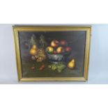 A Framed Oil on Canvas, Still Life, Fruit, Signed L Greene, 59cm Wide
