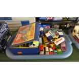A Tray Containing Various Match Box Diecast Toys and a Match Box Carry Case