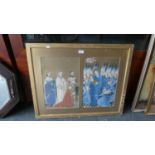 A Framed Religious Print Depicting Mary and Jesus with Angels and Three Wise Men, 61.5cm Wide