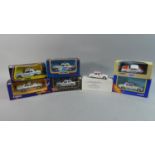 A Tray Containing Seven Boxed Diecast Jaguar Police Cars