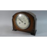 A Mid 20th Century Oak Cased Mantle Clock with Eight Day Westminster Chime Movement by Bentima, 26cm