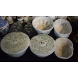 A Collection of Five Ceramic and Glass Jelly Moulds and Two Quick Cooker Bowls by Grimwade