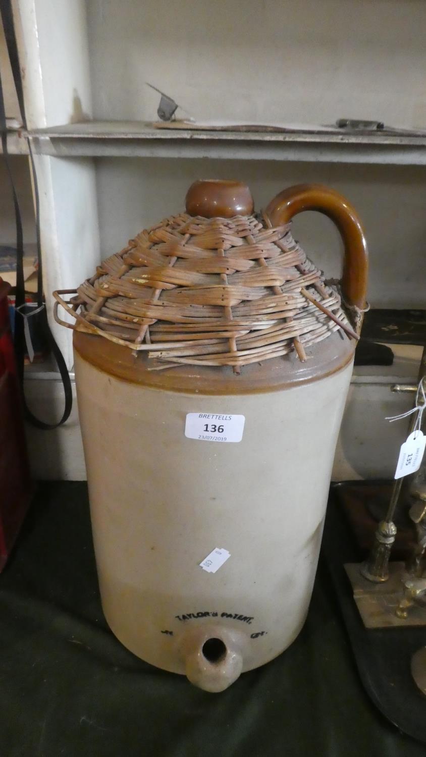 A Taylors Stoneware Brewers Jar, Missing Tap, 40cm high