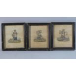 A Collection of Three Framed 19th Century Coloured Engravings Depicting Children, Fine Rabbits,