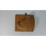 A Carved Black Forest Wall Hanging Depicting Bear's Head, 12.5cm Wide