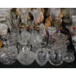 A Tray of Coloured and Plain Glassware