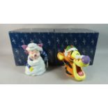 Two Large Border Fine Arts Disney Character Teapots, Tigger and Piglet