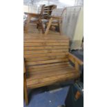 A Wooden Two Seater Garden Bench, 119cm Wide