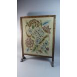 An Edwardian Oak Framed Tapestry Firescreen, 79cm High