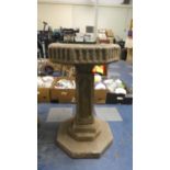 A Large Reconstituted Bird Bath on Plinth Base, Top Cracked but Repaired, 88cm High