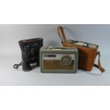 A Vintage Calypso Transistor Radio, Pair of Binoculars and a Vintage Cased Murphy Radio