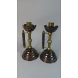 A Pair of Arts and Crafts Candlesticks After Christopher Dresser by Benham and Froud, Reg. 53791