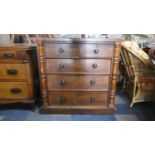 A Late Victorian Flame Mahognay Scottish Chest of Two Short and Three Long Drawers with Half