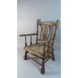 A Late 19th Century Inlaid Cane Seated and Back Childs Armchair, 59cm High